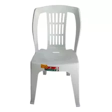 Kit 55 Cadeira Plástica Bistrô Branca Reforçada Carga 182kg
