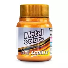 Tinta Acrílica Metálica Acrilex Artesanato 37ml Metal Colors Cor Ouro Velho - 548