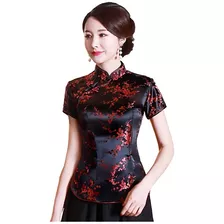 Blusa Oriental Feminina Estampa Flor De Cerejeira