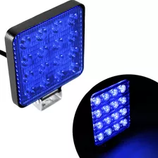 Par Farol De Milha 16 Led Lente Azul 48w Trator Pulverizador