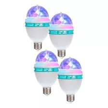 Foco Bombillo Giratorio Led Multicolor Disco Fiestas Pack 4u