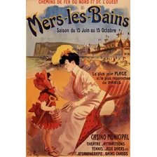 Mers-les-bains Criança Praia França Turismo Poster 76cmx50cm