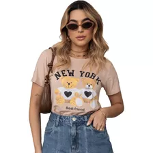 T-shirt Blusa Feminina Da Moda Blogueira Estilosa