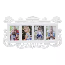 Porta Retrato De Parede Family Para 4 Fotos Branco 10x15cm