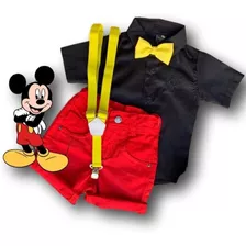 Conjunto Roupa Festa Mickey Meninos 1 A 8 Anos Verão