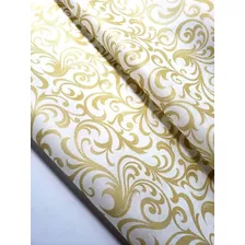 Rolo Tnt Arabesco Estampado Dourado 1,40mx 50 Metros