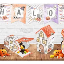 Kit Imprimible Halloween Stickers - Tags - Cajita - Bolsita