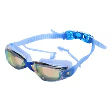 Lentes De Natación Para Adultos. Con Visión Cristalina Color Celeste