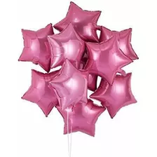 50 Balão Estrela Metalizado Rosa Claro 45cm Festa Decoração