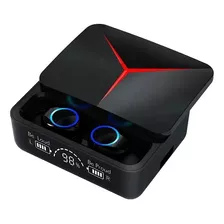Auricular In-ear Gamer Inalámbrico Fan Pro F10 Plus F10 Plus Negro Con Luces Rojo Y Azul Led