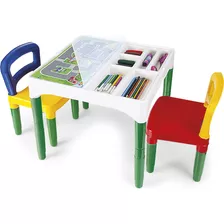 Mesa Mesinha Infantil Didática Colorida Com Cadeiras Educati