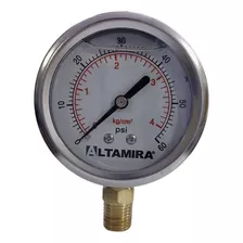 Manómetro De Presión Altamira 0-30,0-60,0-100psi Glicerina