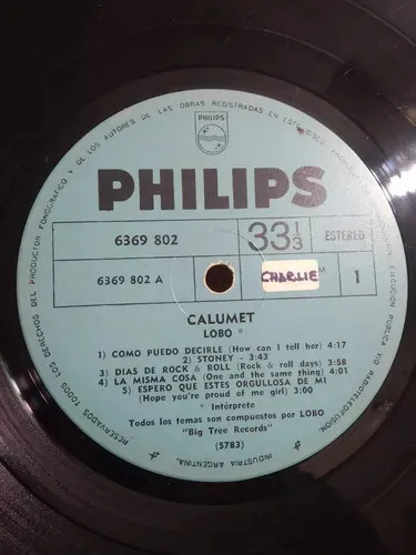 Lobo - Calumet - vinilo 1973