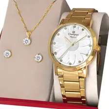 Relógio Feminino Dourado Champion Prova D'água Original Top