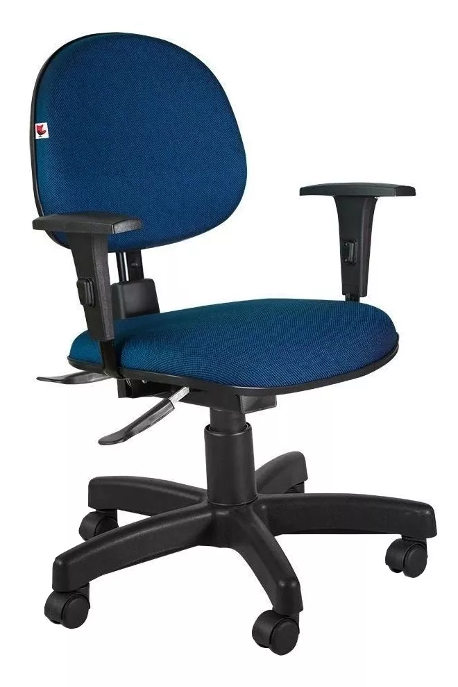 Cadeira De Escritório Qualiflex Executiva Ergonômica Com Braços N17 Abnt Ergonômica  Azul Com Estofado De Tecido