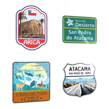 Kit 4 Adesivos Ruta Desierto Atacama Arica Torres Del Paine