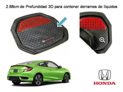 Tapetes 4pz Charola 3d Logo Honda Civic Coupe 2016 A 2020 Foto 5