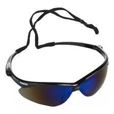 Óculos Nêmesis Armação Preta & Lente Azul Espelhada - 99% Uv