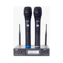 Microfone Sem Fio Duplo Mão Uhf 200 Canal Mb102 Box 