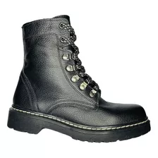 Borcegos Botas Viamo Folks Mujer Cuero Negro Nueva Temporada