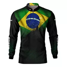 Camisa Camiseta De Pesca Brk Brasil Com Proteção Uv50 Oferta