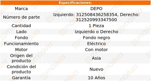 Faro Izq O Der Fdo Negro Electrico C/motor P/halog X3 03/06 Foto 4