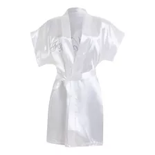 Robe De Cetim Branco Liso Sem Bordado Entrega Pronta Full