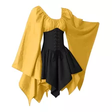 Duowei Vestido Largo Fiesta Para Mujer Disfraz Medieval V