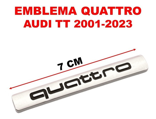 Emblema Quattro Audi Tt 2001-2023 Crom/negro Foto 3