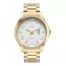 Relogio Technos Masculino Dourado Branco Com Calendario