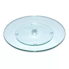 Centro De Mesa Prato Giratório Vidro 8mm Petisqueira 40cm