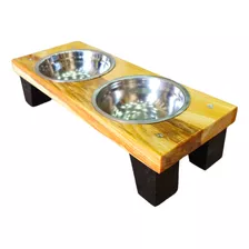 Comedor Para Mascotas (talla S) En Madera De Pino Lacado