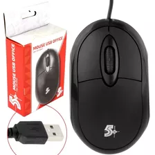 Kit 10 Unid Mouse Optico Usb Office Preto 1000ddpi 5+