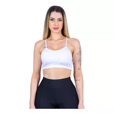 Top Fitness Academia Feminino Cross Fit Liso Detalhe Alcinha