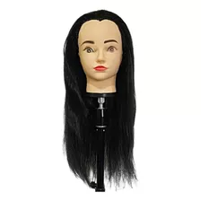 Cabeza De Práctica Maniquí Cabello 20% Natural 42 Cm. Largo