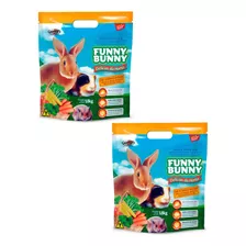 2 Ração Funny Bunny 1,8kg Para Roedores Hamster Coelho 