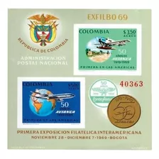 Estampilla Colombia Exposición Filatélica Interamericana1969