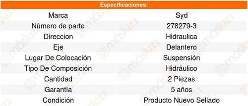 2 Amortiguadores Hidraulicos Delantero Tempo 85-94 Foto 3