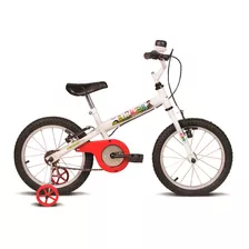 Bicicleta Infantil Aro16 Kids Branco C/ Rodas De Treinamento