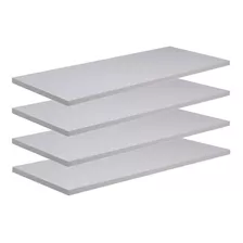 Kit 4 Prateleiras 100x30 Tábuas Lisas Mdf 15mm Branco 100304