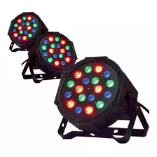 Set De 3 Luces Proton Audioritmico 18 Led Rgb Dj Eventos