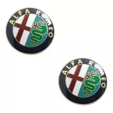 2un Emblema Alfa Romeo 74mm Aluminio Porta Mala Ou Capo
