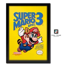 Quadro Retrogame Capa Super Mario Bros 3 Nes 33x45 Cm