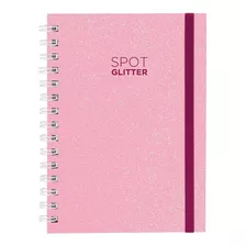 Caderno Plus Feminino Capa Dura Spot Glitter Cores 14x20 Cm Cor Rosa