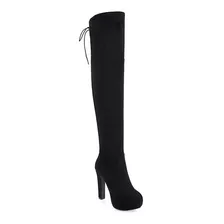 Ielgy Botas Altas Para Mujer Talla Grande Color Sólido