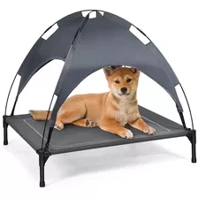 Cama Elevada Para Perros Con Dosel Extraible, Tela Transpir