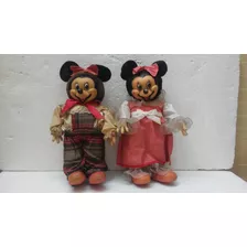 Bonecos Antigos Mickey E Minnie Brinquedo Antigo Anos 50