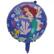 12 Globos Metalizados Sirenita Ariel 45 Cm Incluye Varillas