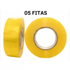 Kit 5 Fita Adesiva 500m Larga Transparente Atacado