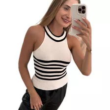 Top Blusa Cropped Em Tricô Modelo Blogueira Preço Bom